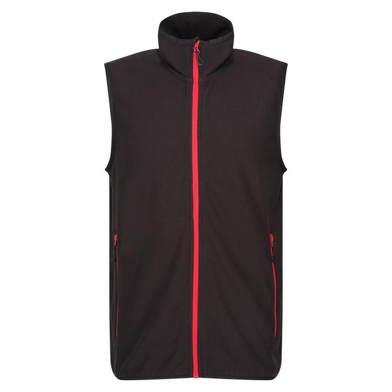 Chaleco Navigate de Polar para Hombre Negro, Rojo Clásico