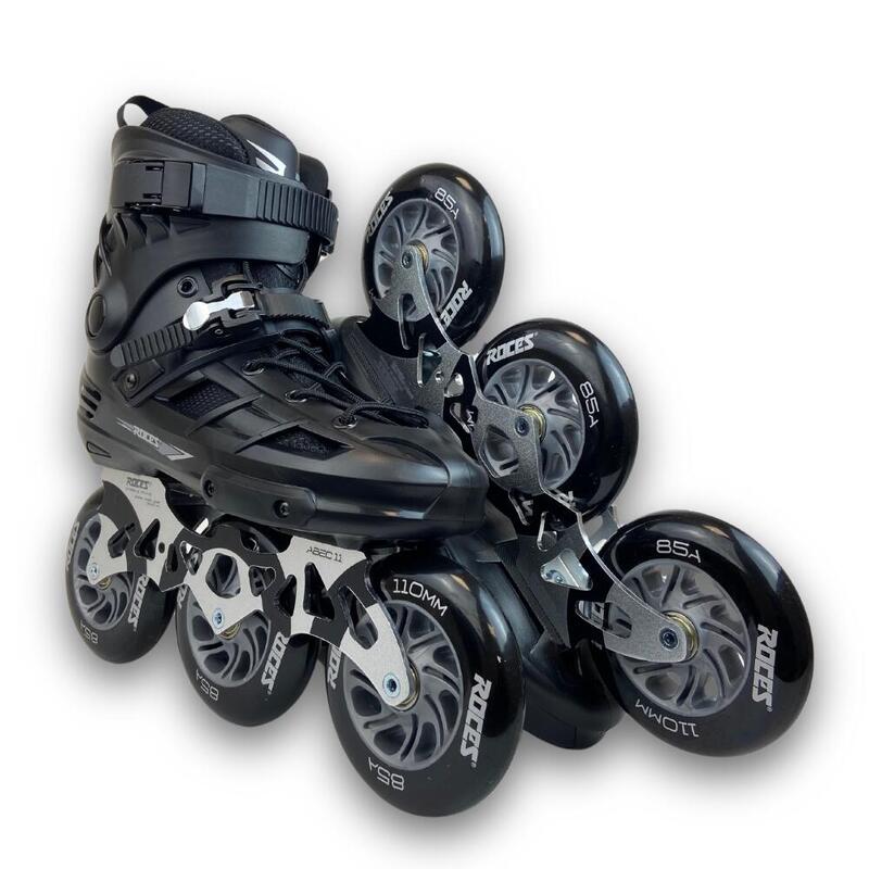 Rolele Roces Ego 3x110 Tif negre, 3x110 mm, ABEC-11, cadru aluminiu