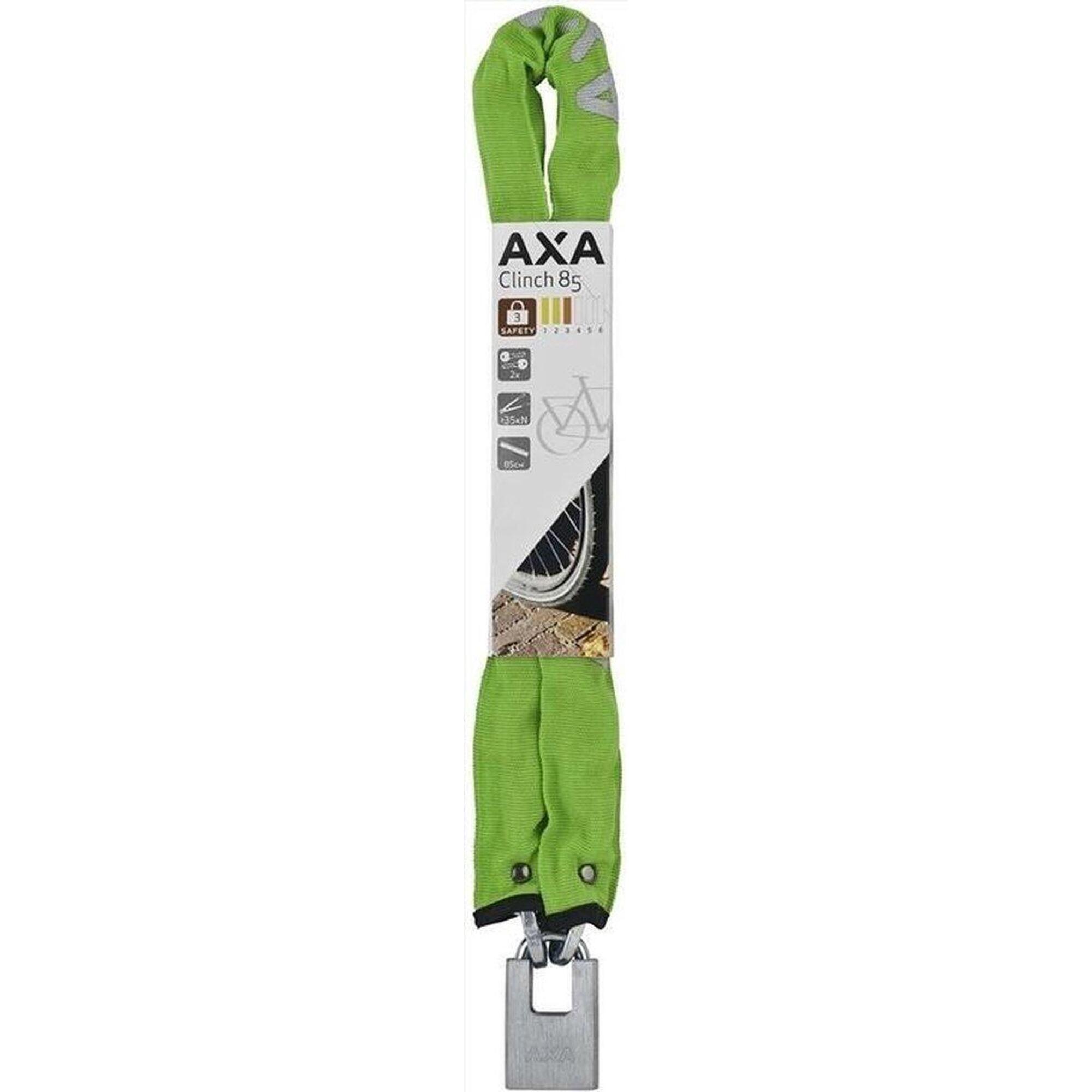AXA Kettingslot Clinch Plus CH85, lengte 85cm, dikte 6,0mm, groen