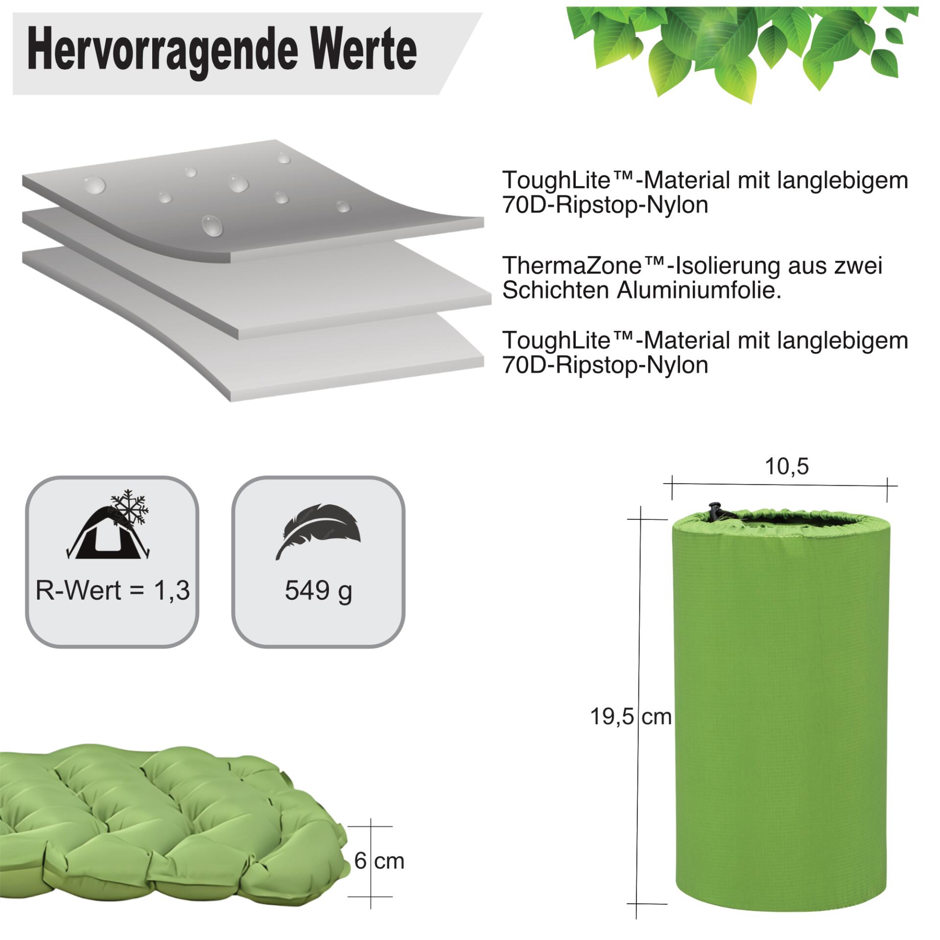 Bestway Inflatable Rectangular Sleeping Pad, Compact Air Sleeping Mat 6/7