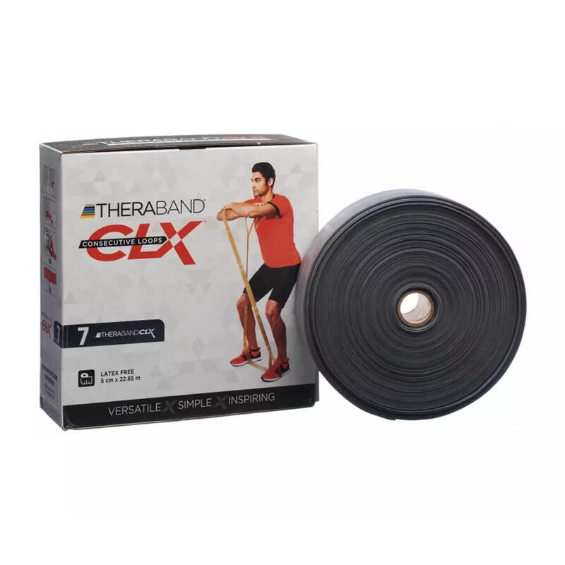 TheraBand Elastikband CLX, 22 m Rolle, Silber, super stark