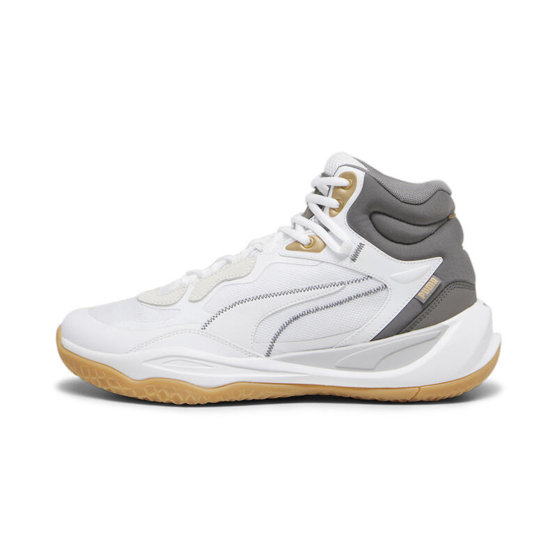 Playmaker Pro Mid Trophies basketbalschoenen PUMA Ash Gray Cast Iron Gold