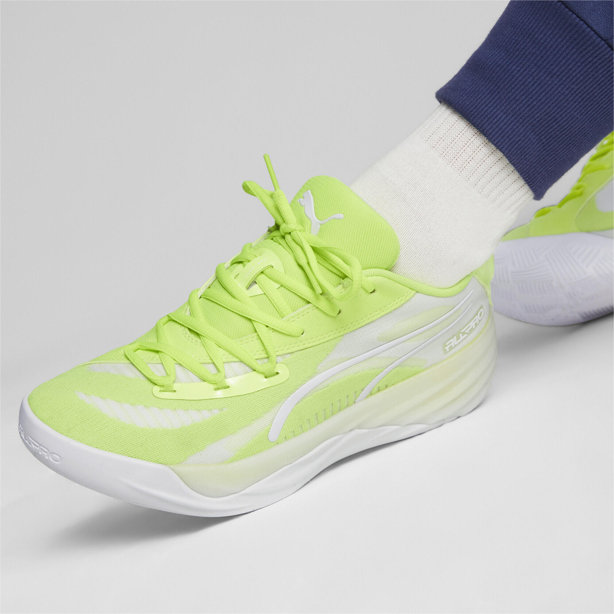 Zapatillas de baloncesto All-Pro NITRO PUMA Lime Squeeze White Yellow 2/7