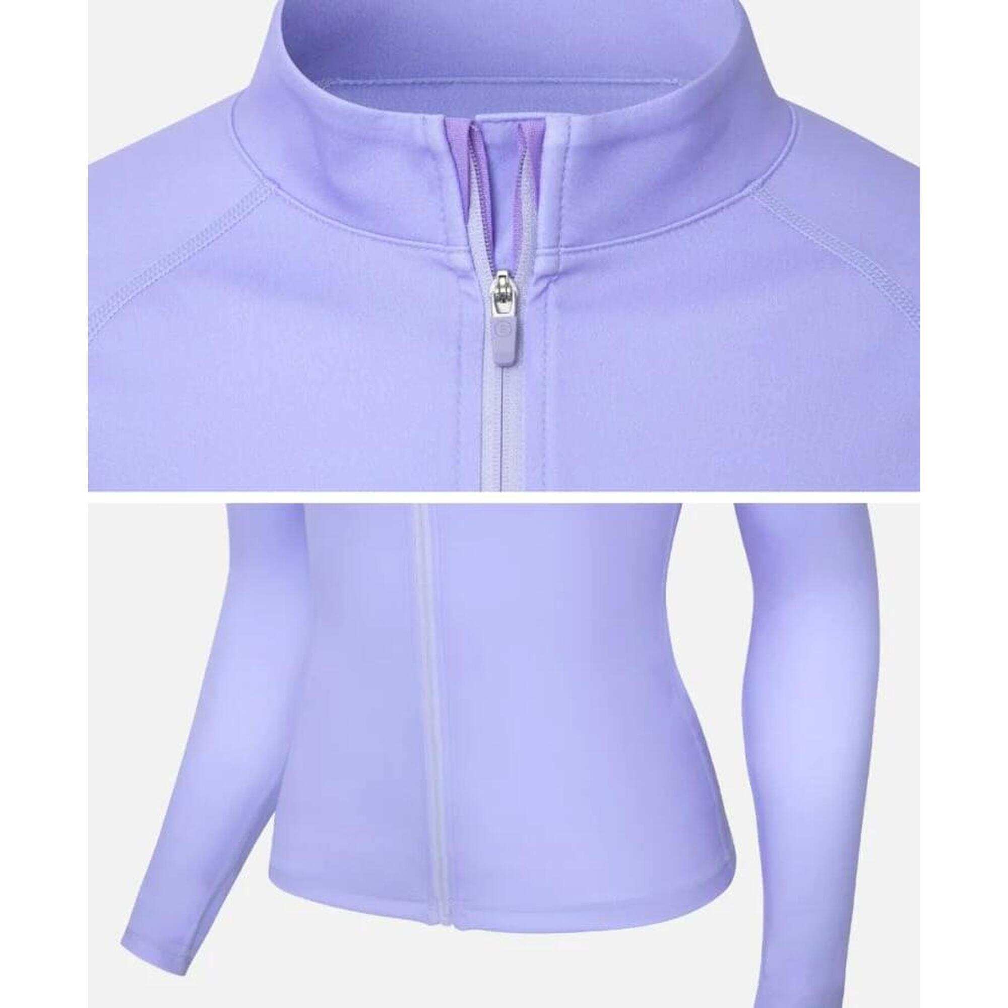 女士基本款拉鏈式防曬衣- 紫色