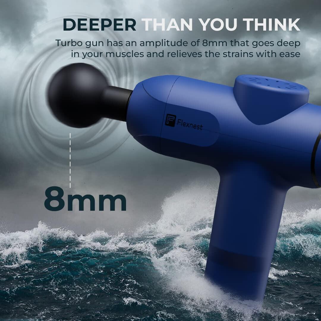 Flexnest Turbo Vibration Gun Massager with 4 Heads