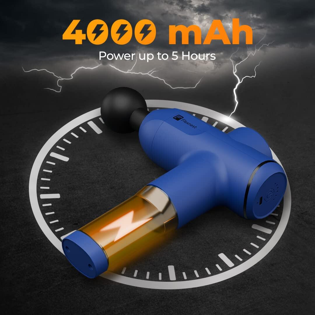 Flexnest Turbo Vibration Gun Massager with 4 Heads