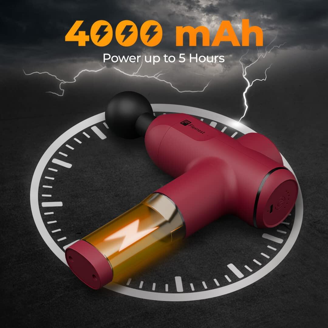 Flexnest Turbo Vibration Gun Massager with 4 Heads