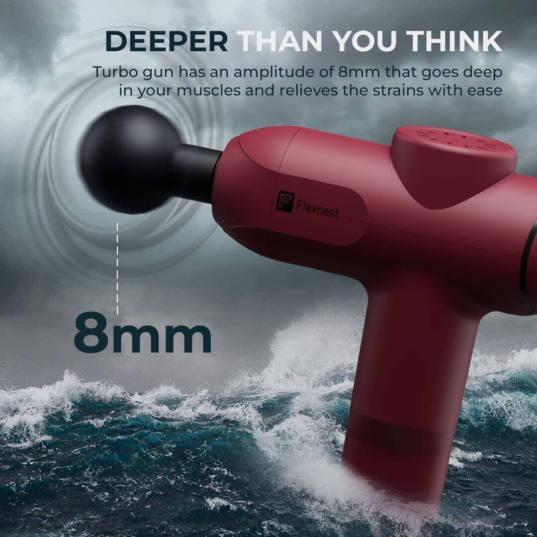Flexnest Turbo Vibration Gun Massager with 4 Heads -  5