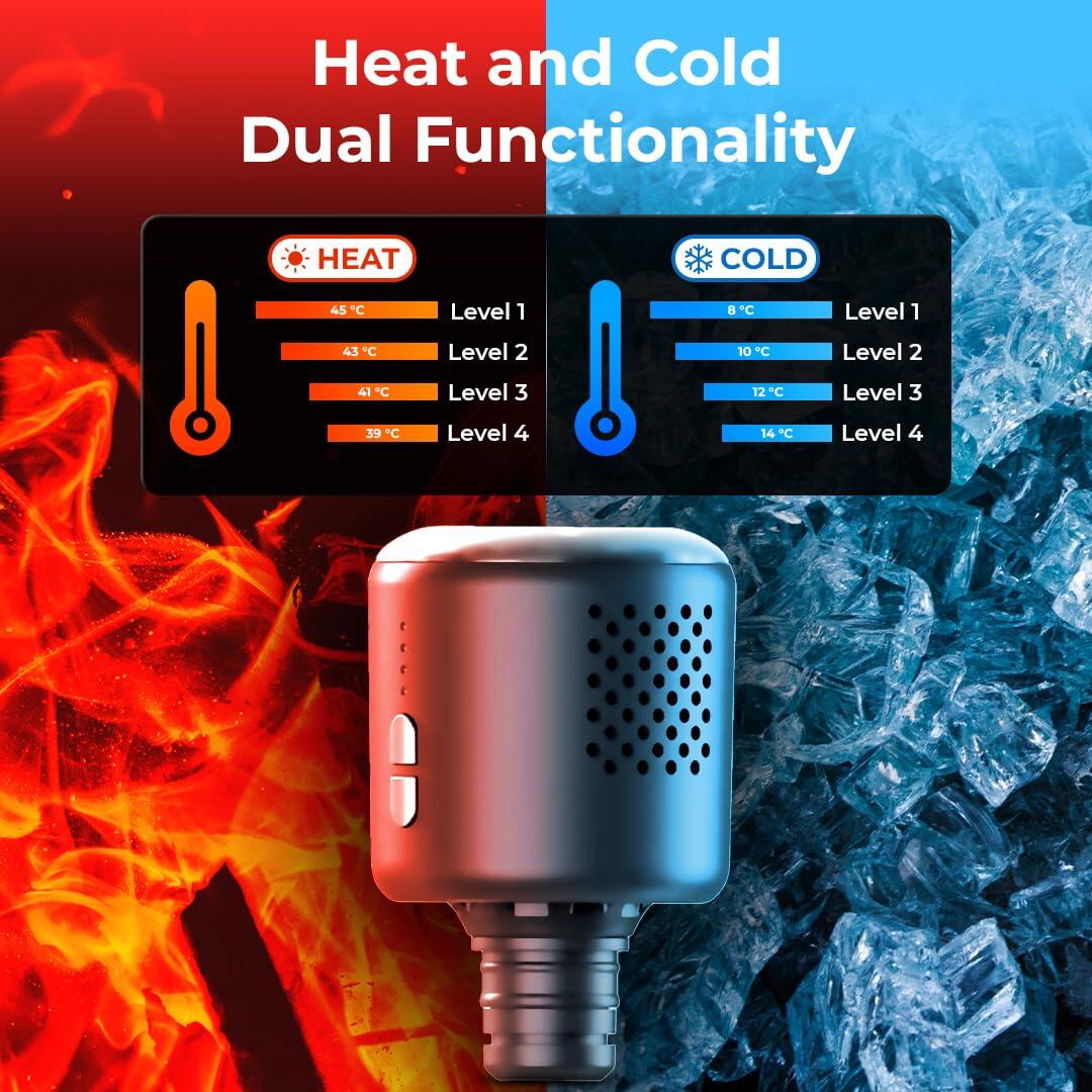 Flexnest Rechargeable Heated Massager Gun Head with Hot and Cold Mode