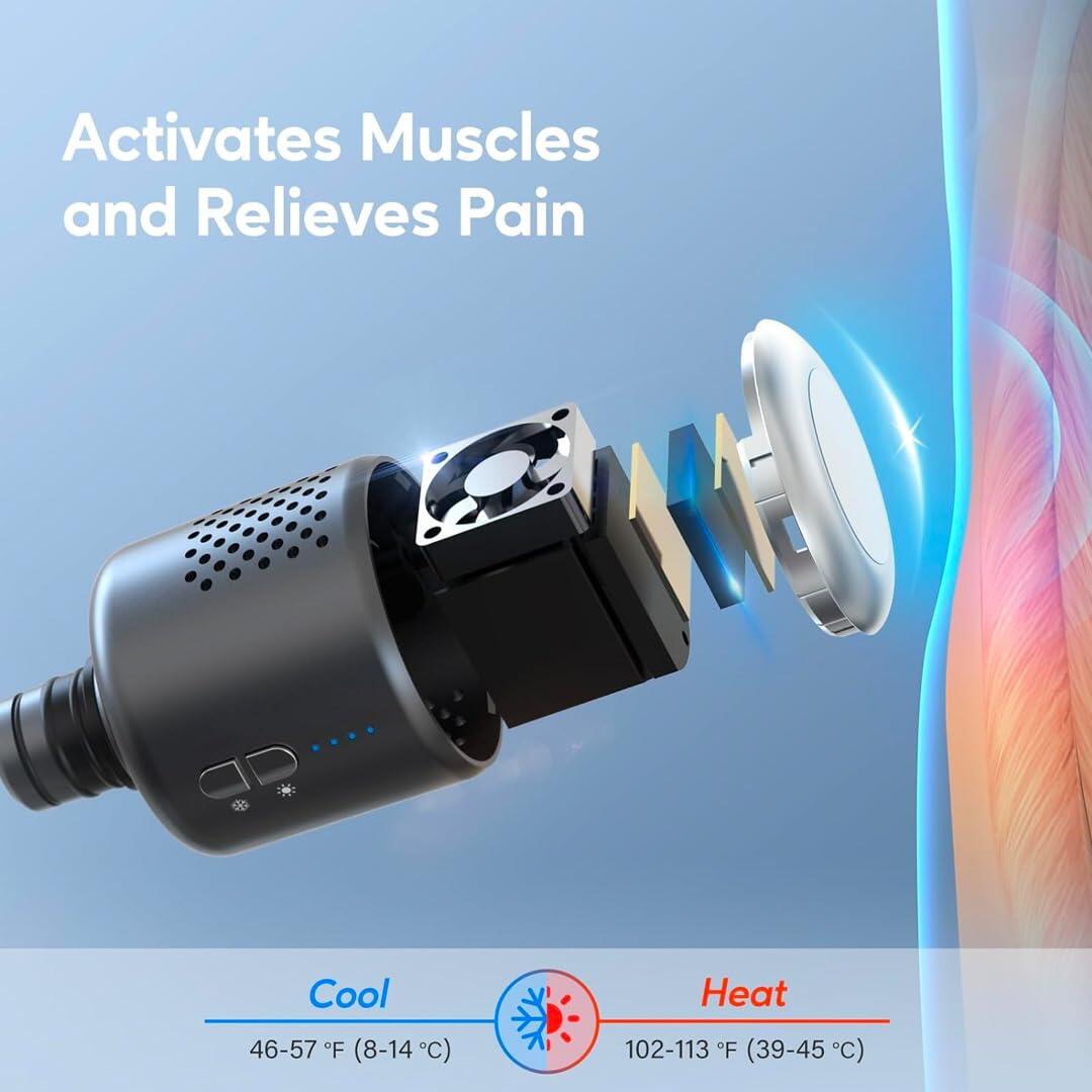 Flexnest Rechargeable Heated Massager Gun Head with Hot and Cold Mode