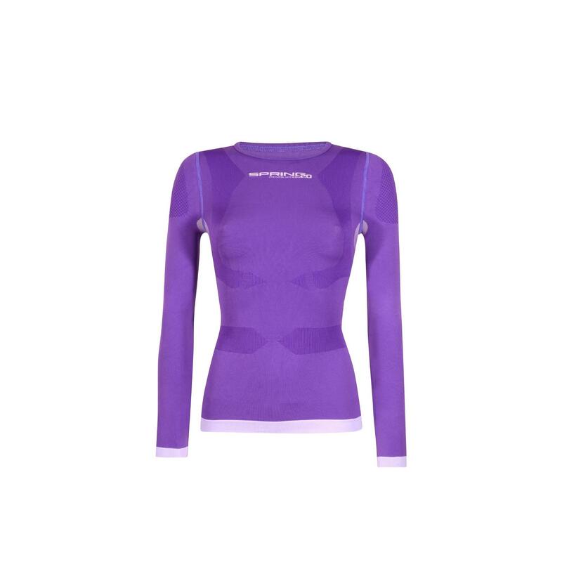 Women Long Sleeve Tight Sport Shirt - Purple