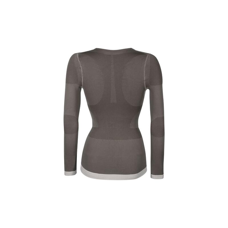 Women Long Sleeve Tight Sport Shirt - Dark Grey