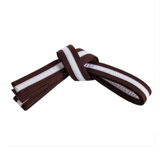 Ceinture arts martiaux double fixation, bande blanche