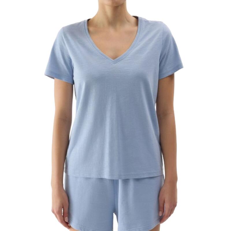 T-shirt com Decote em V de Fitness Mulher 4F. Azul TTSHF1162