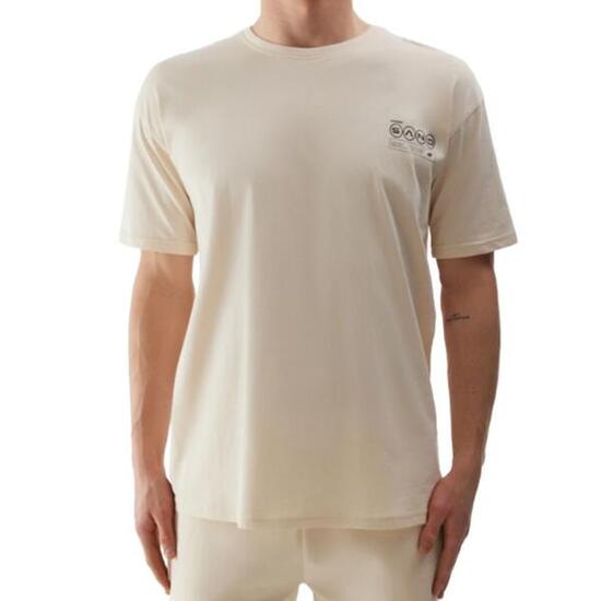 CAMISETA OVERSIZE DE ALGODÓN PARA HOMBRE 4F - BEIGE