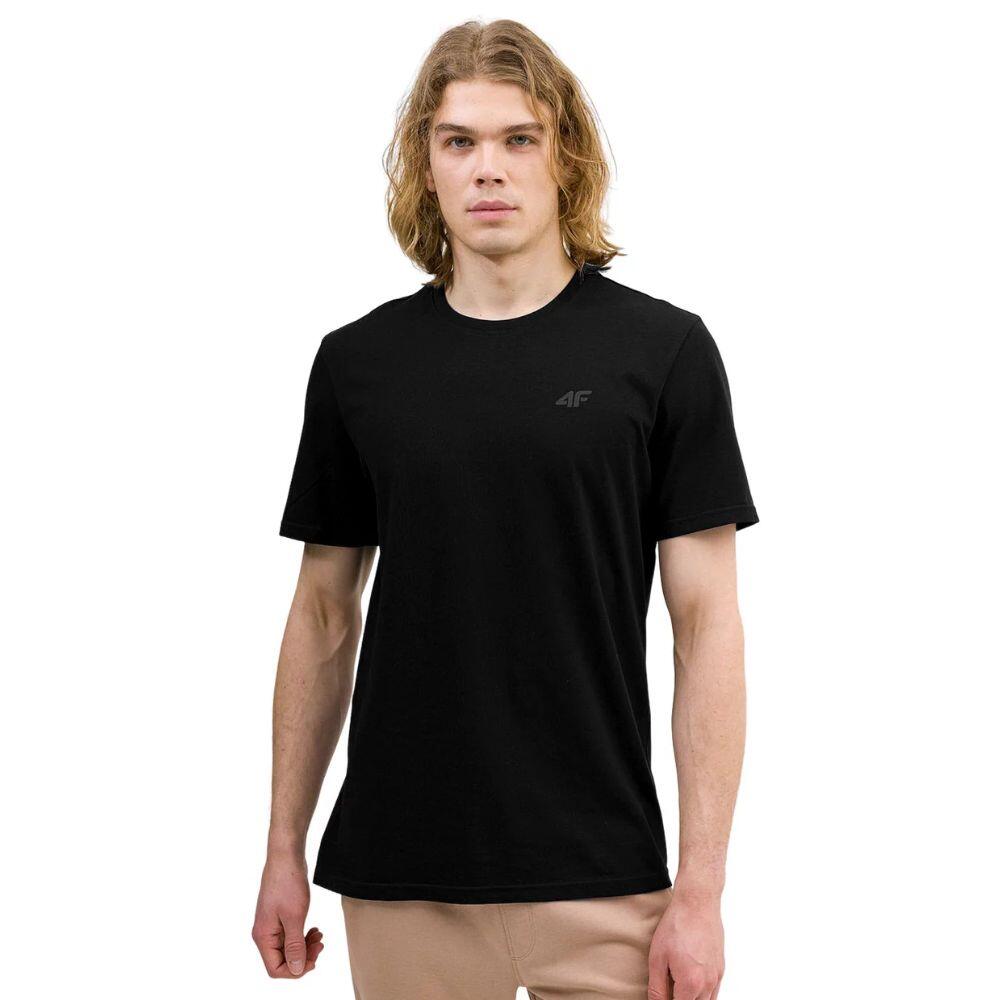 4F T-shirt simples Fitness para homem 4F. Preto
