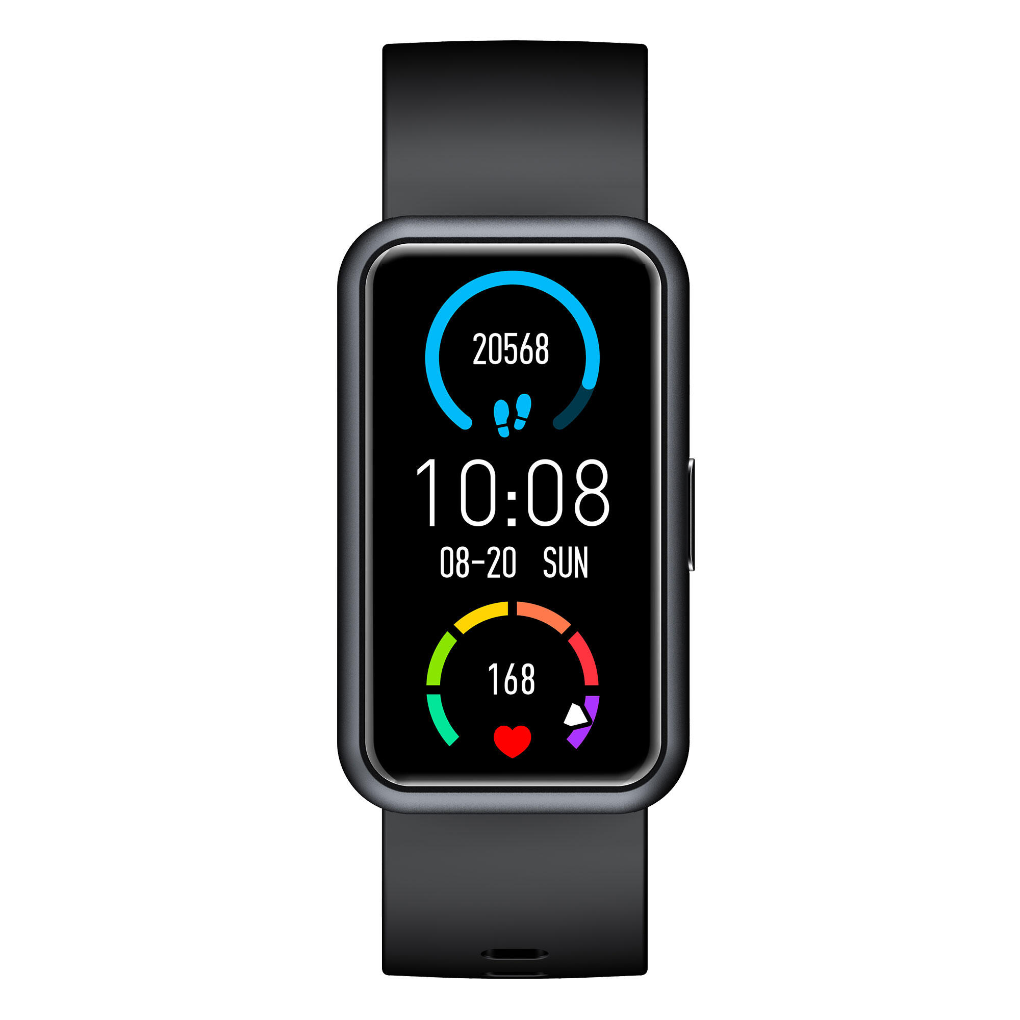 Abyx - Montre Connectée Avec Écran Tactile Incurvé – Abyx Fit Etna – Noire - Montre Connectée - Noir - Taille Unique - Decathlon