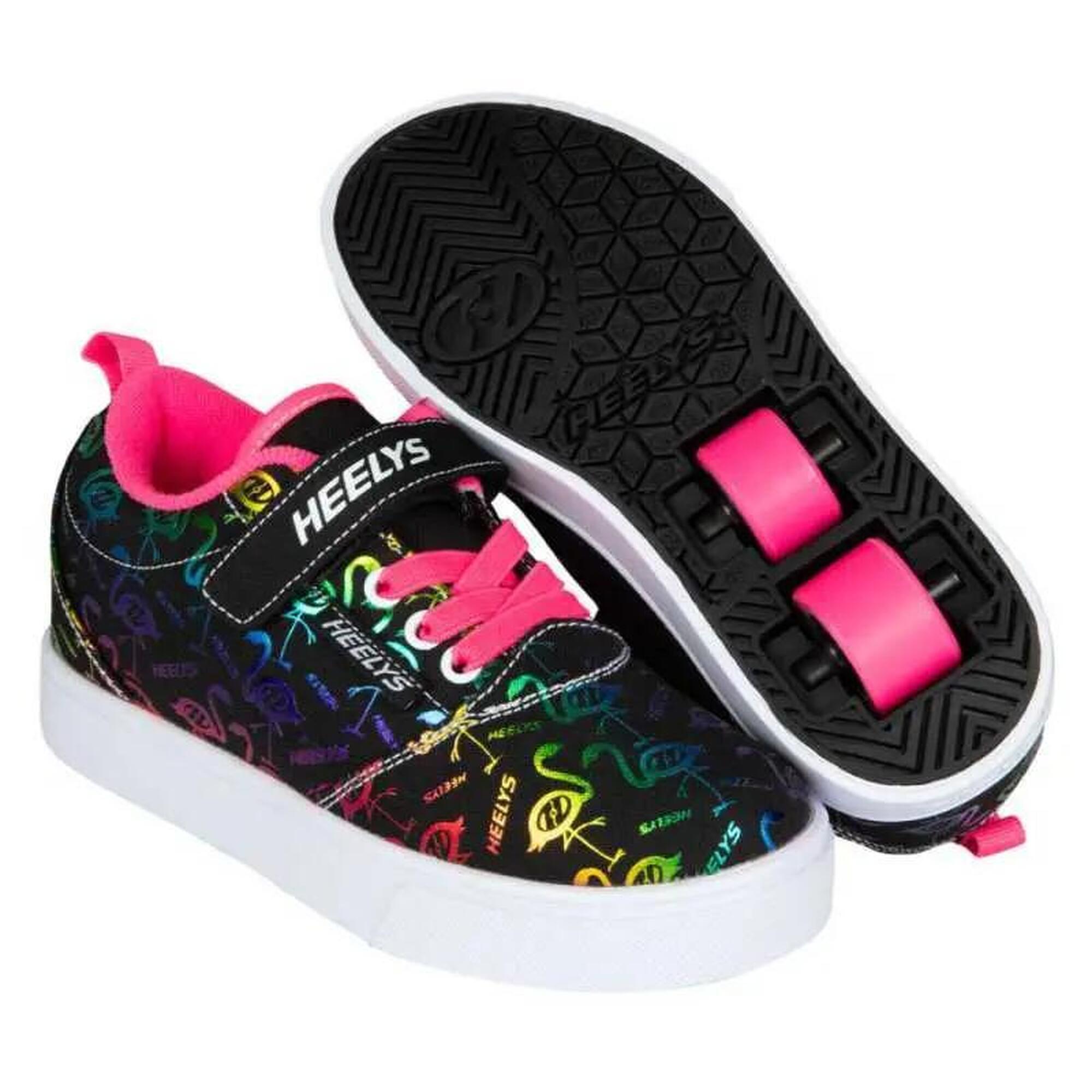 Heelys Rezerve X2 Scarpe Ragazza Con Ruote – Nero E Rosa, Taglia 18 EU, Tomaia Sintetica, Cuscinetti ABEC 5 - 3