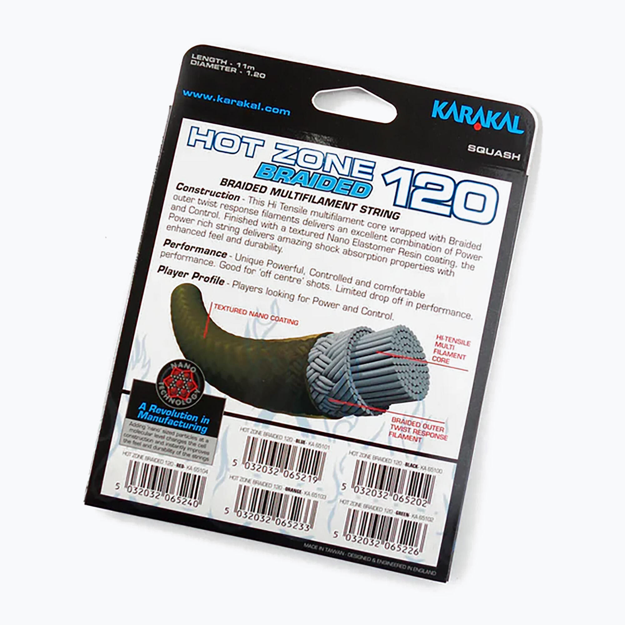 Karakal Hot Zone Corda da squash intrecciata 120 11 m 2/4