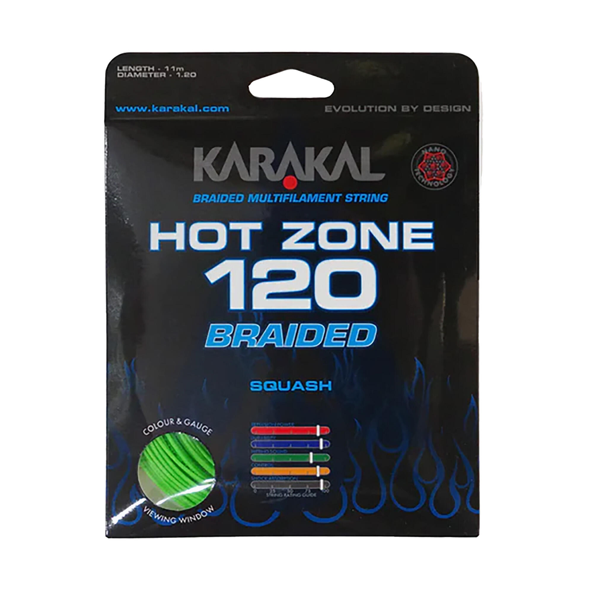 Karakal - Cordage De Squash Karakal Hot Zone Tressé 120 11 M - Cordage Raquette - Vert - Taille Unique - Decathlon