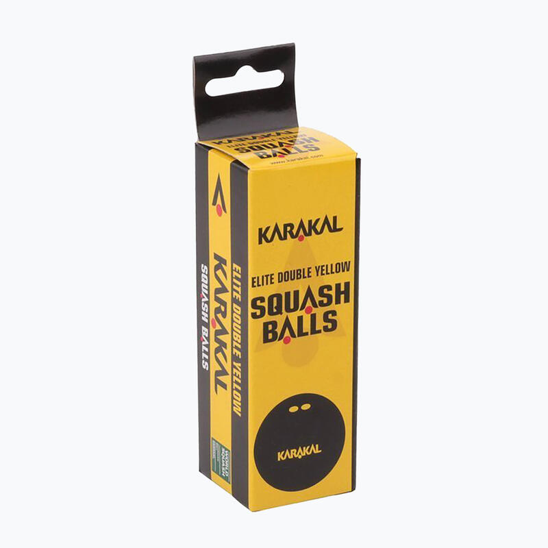 12 bolas de squash amarela de ponto duplo Karakal