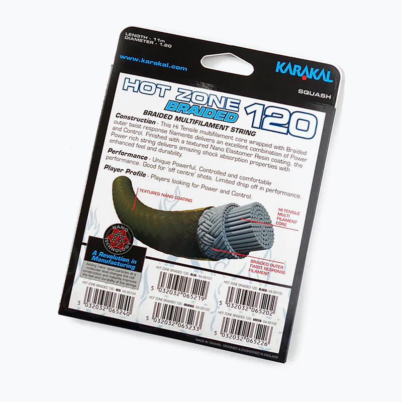 Cordage de squash Karakal Hot Zone tressé 120 11 m