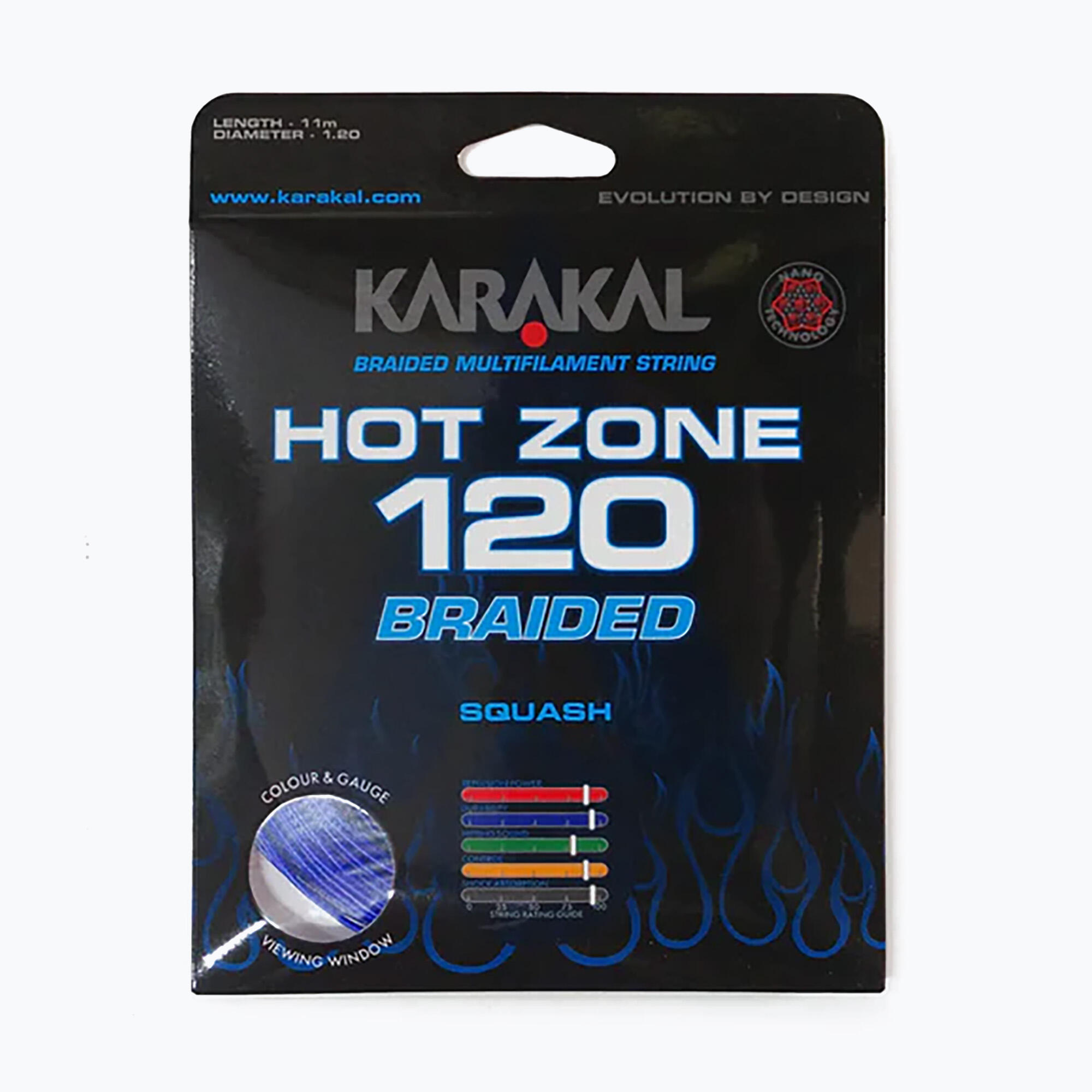 Karakal - Cordage De Squash Karakal Hot Zone Tressé 120 11 M - Cordage Raquette - Bleu - Taille Unique - Decathlon