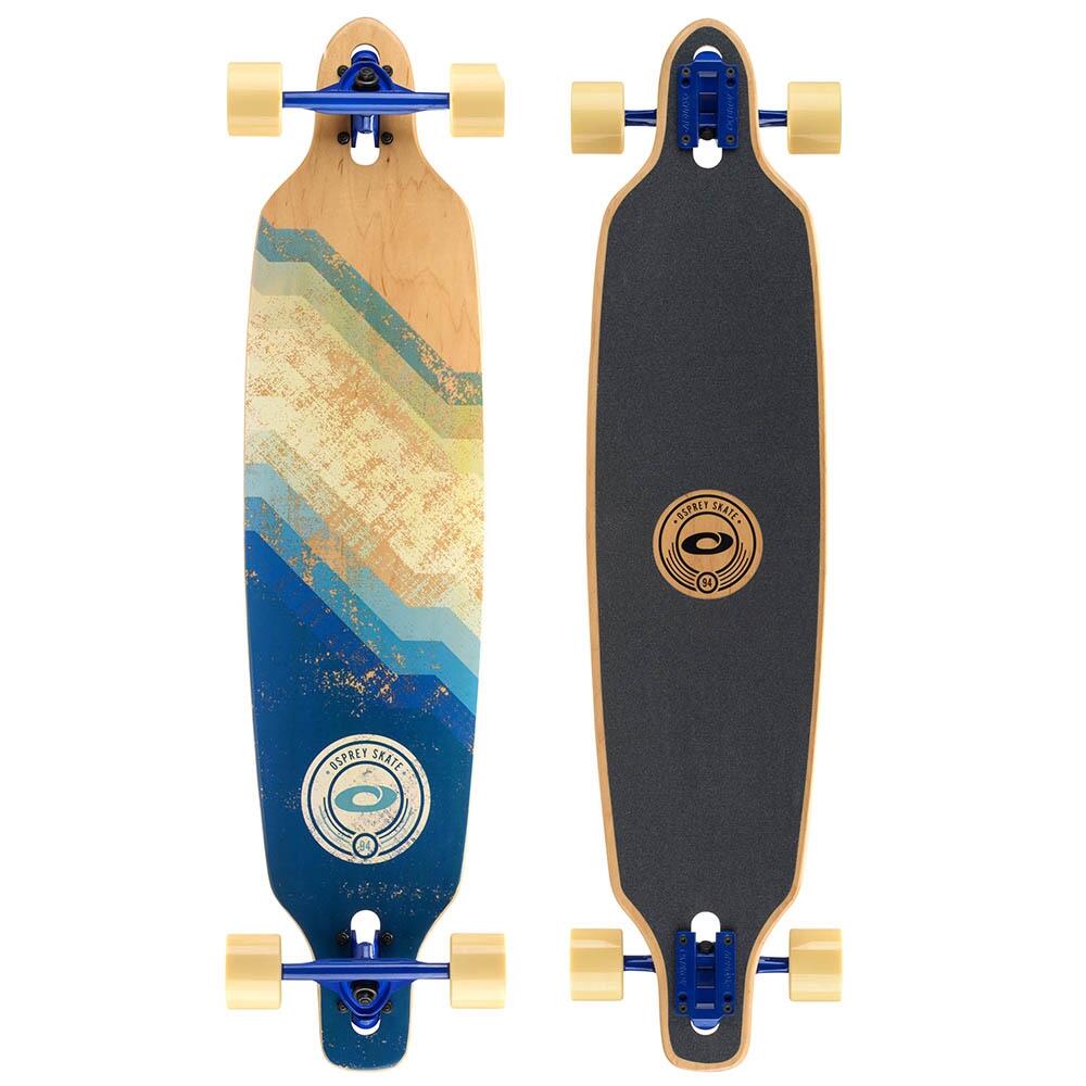 OSPREY ACTION SPORTS Osprey Complete Longboard, Twin Top Maple Concave Deck Slide Fade