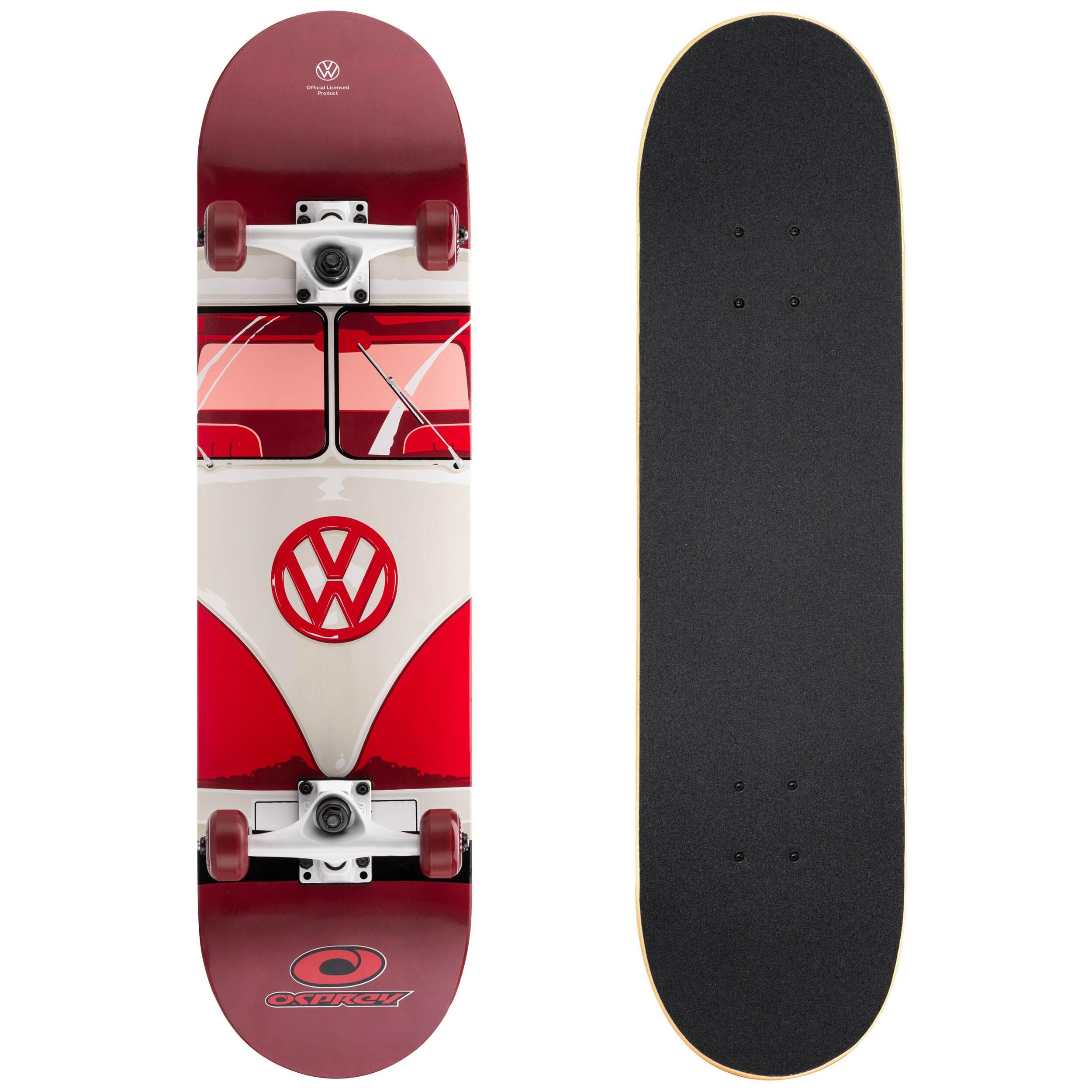 VW Complete Double Kick Skateboard, Maple Concave Deck 1 and Only 1/4