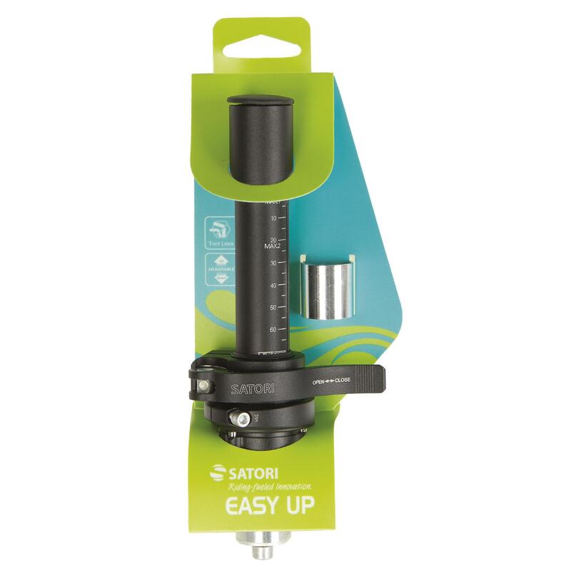 Stuurpenverlenger verstelbaar Easy Up 1-1/8" - zwart