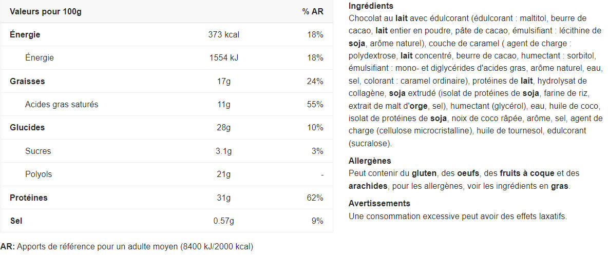 Barritas Proteicas - Lata De Barritas Trituradas (12x64g) - Caramelo De Coco 2/3