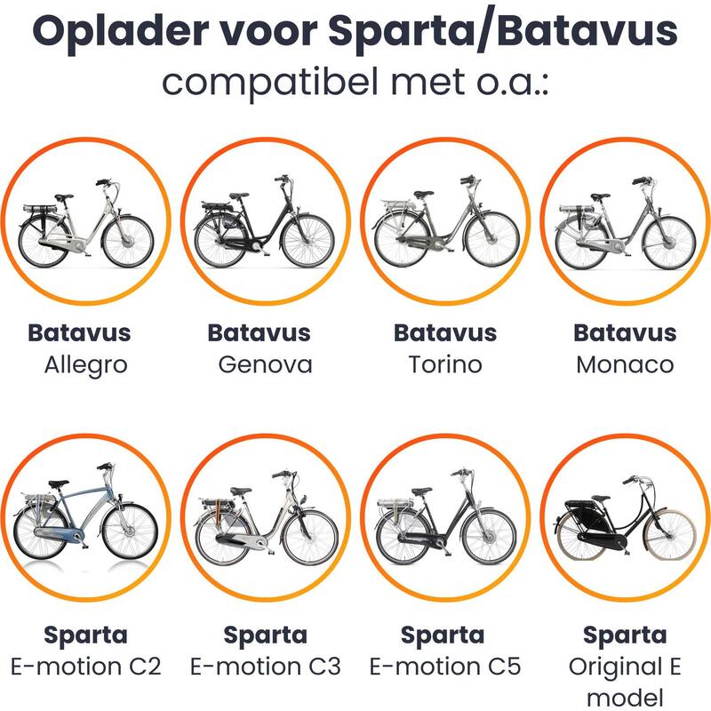 GO SOLID! Sparta/Batavus 42V 2A 5-polig (2014-2015) oplader