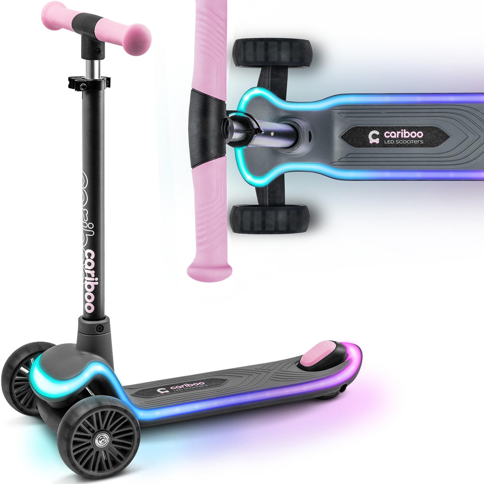 CARIBOO Kinderroller Cariboo LEDstar Rosa