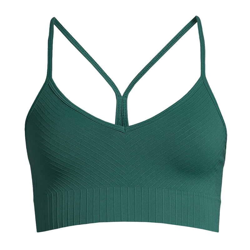 Bustieră Fitness Femei Seamless Graphical Rib Verde