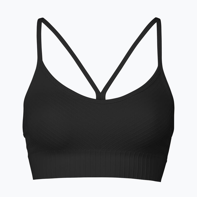 Bustieră fitness femei Seamless Graphical Rib Sports, negru