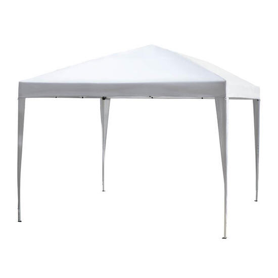 Gazebo da Esterno Pieghevole con Corde e Picchetti Tessuto Oxford 3x3m Bianco