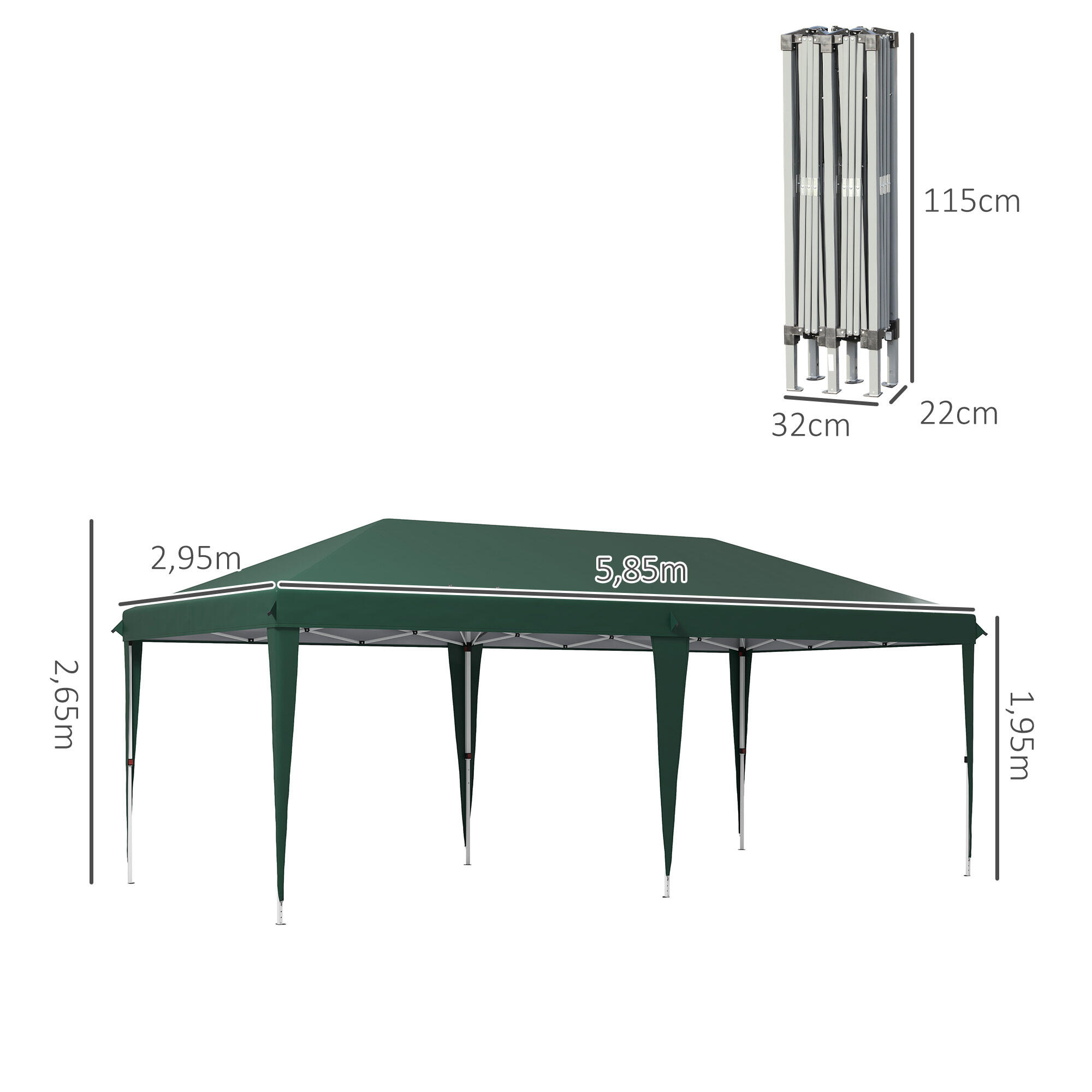 Tenda dobrável verde Outsunny 3/7
