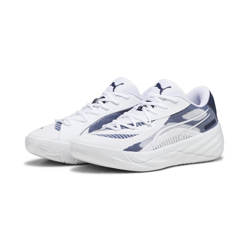 All-Pro NITRO Team basketbalschoenen PUMA White Navy Lime Squeeze Blue Yellow