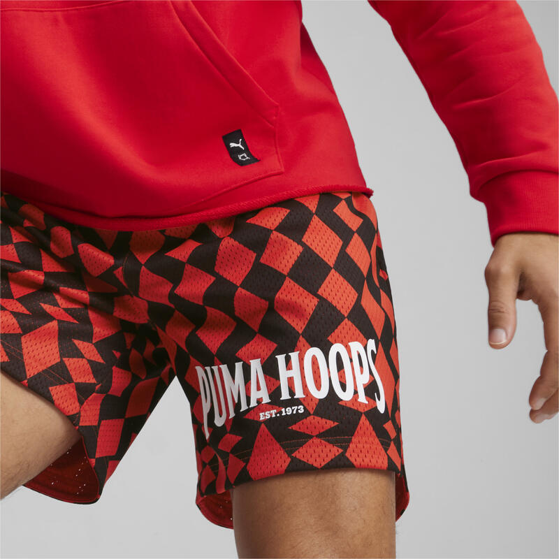 Short de basketball Big Joker PUMA HOOPS PUMA For All Time Red Aop