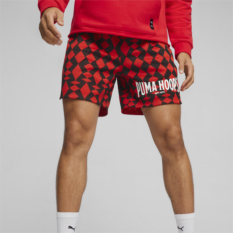 Short de basketball Big Joker PUMA HOOPS PUMA For All Time Red Aop