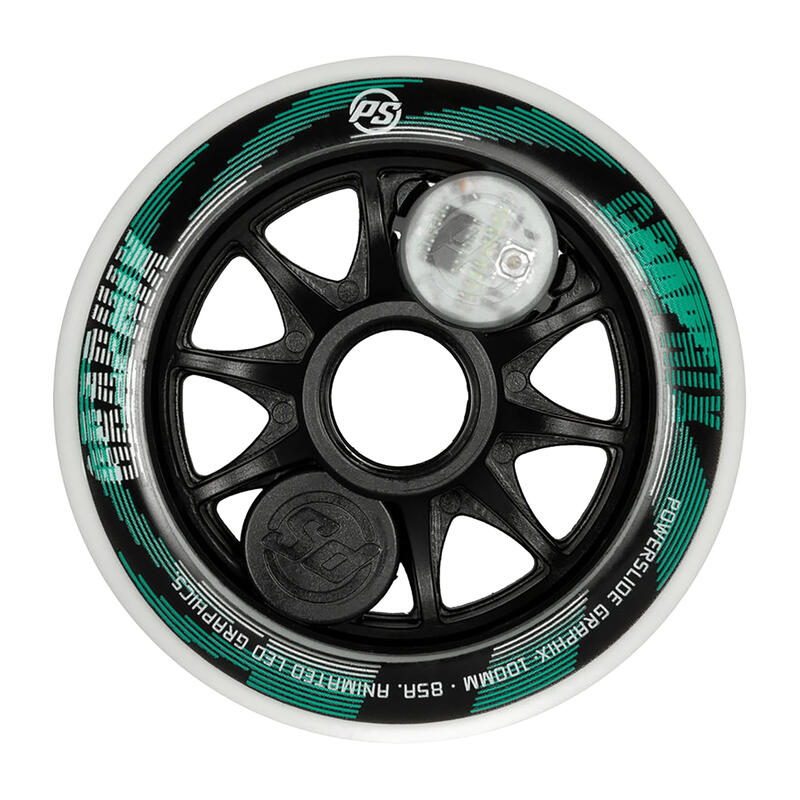 Kółka do rolek Powerslide Graphix LED Wheel 100 Left