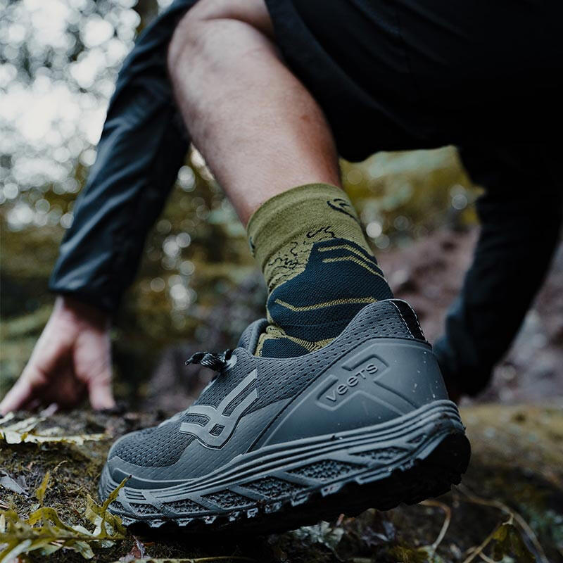Chaussettes TREK GR MID "LYOCELL" Kaki/Noir 2/4