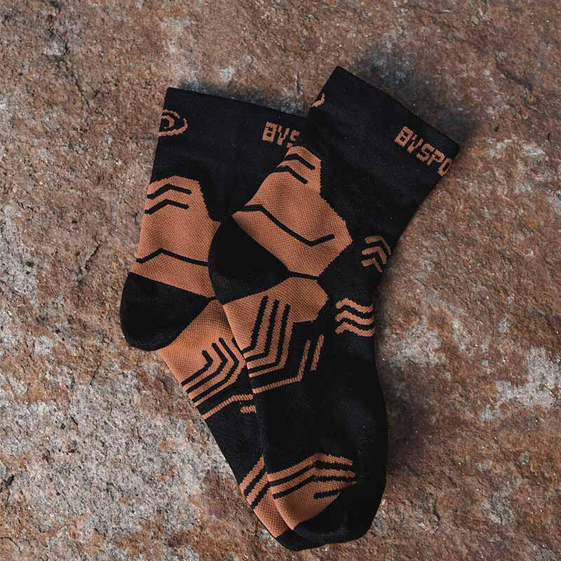 Chaussettes TREK GR MID "LYOCELL" Noir/Marron 3/4