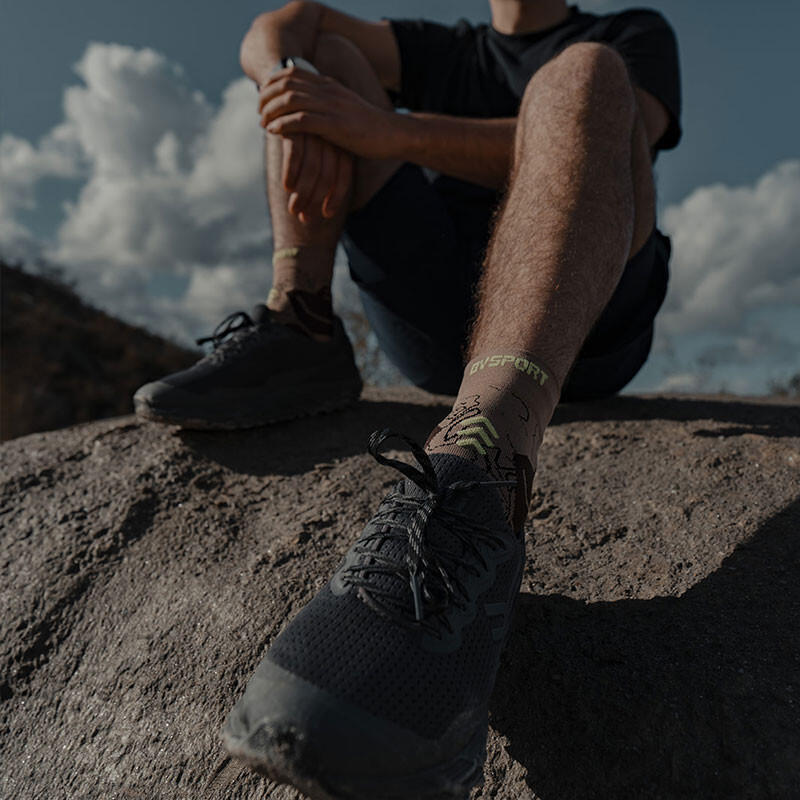 Chaussettes TREK GR MID Beige/Vert