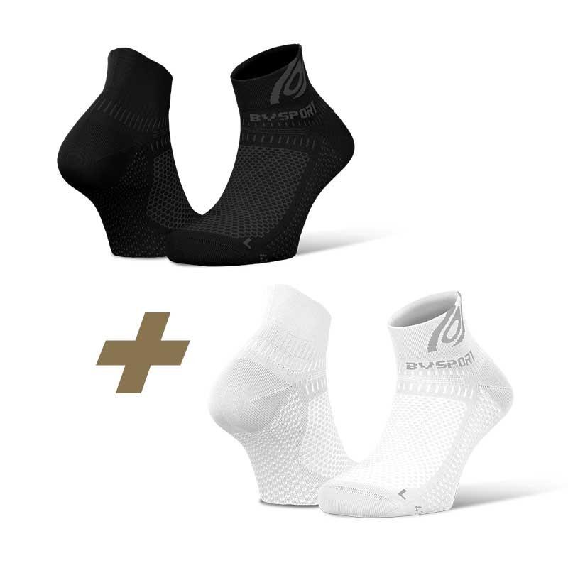 Pack X2 | Socquettes Running Light 3d Noir/blanc
