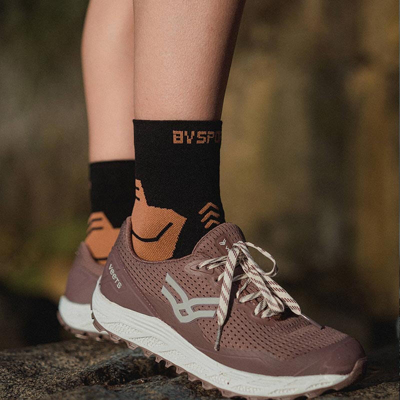 Chaussettes TREK GR MID "LYOCELL" Noir/Marron 2/4