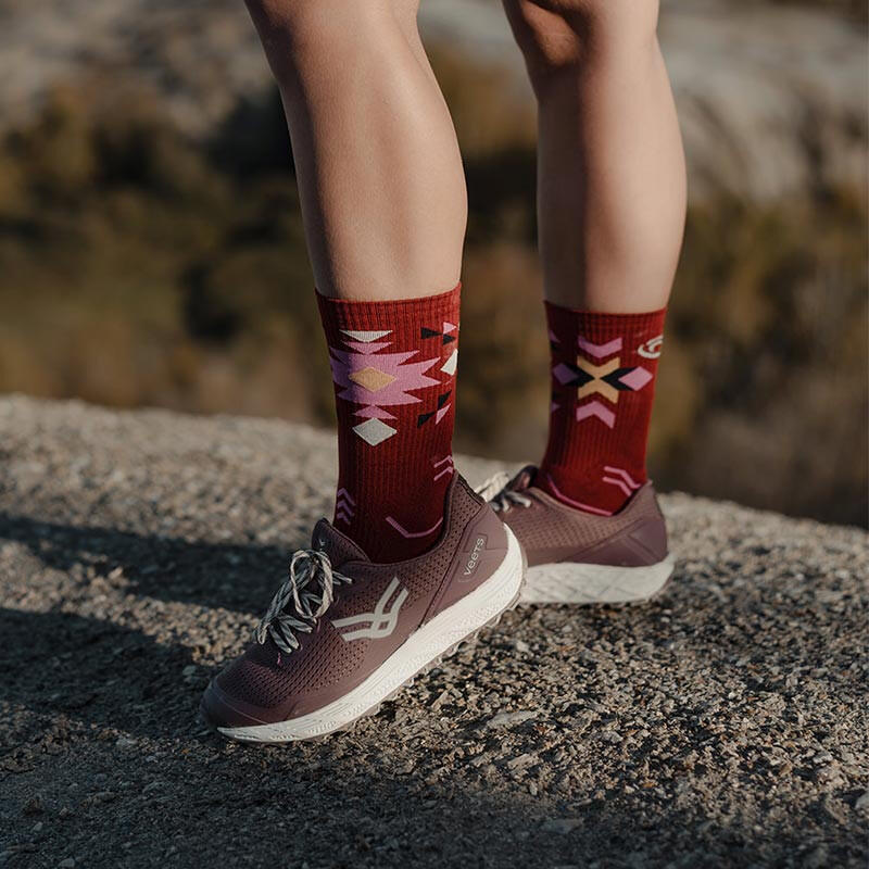 Chaussettes TREK GR Haute "LYOCELL" Aztec Bordeaux 2/4