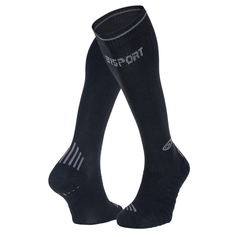 Chaussettes Run compression noir gris BV SPORT Decathlon
