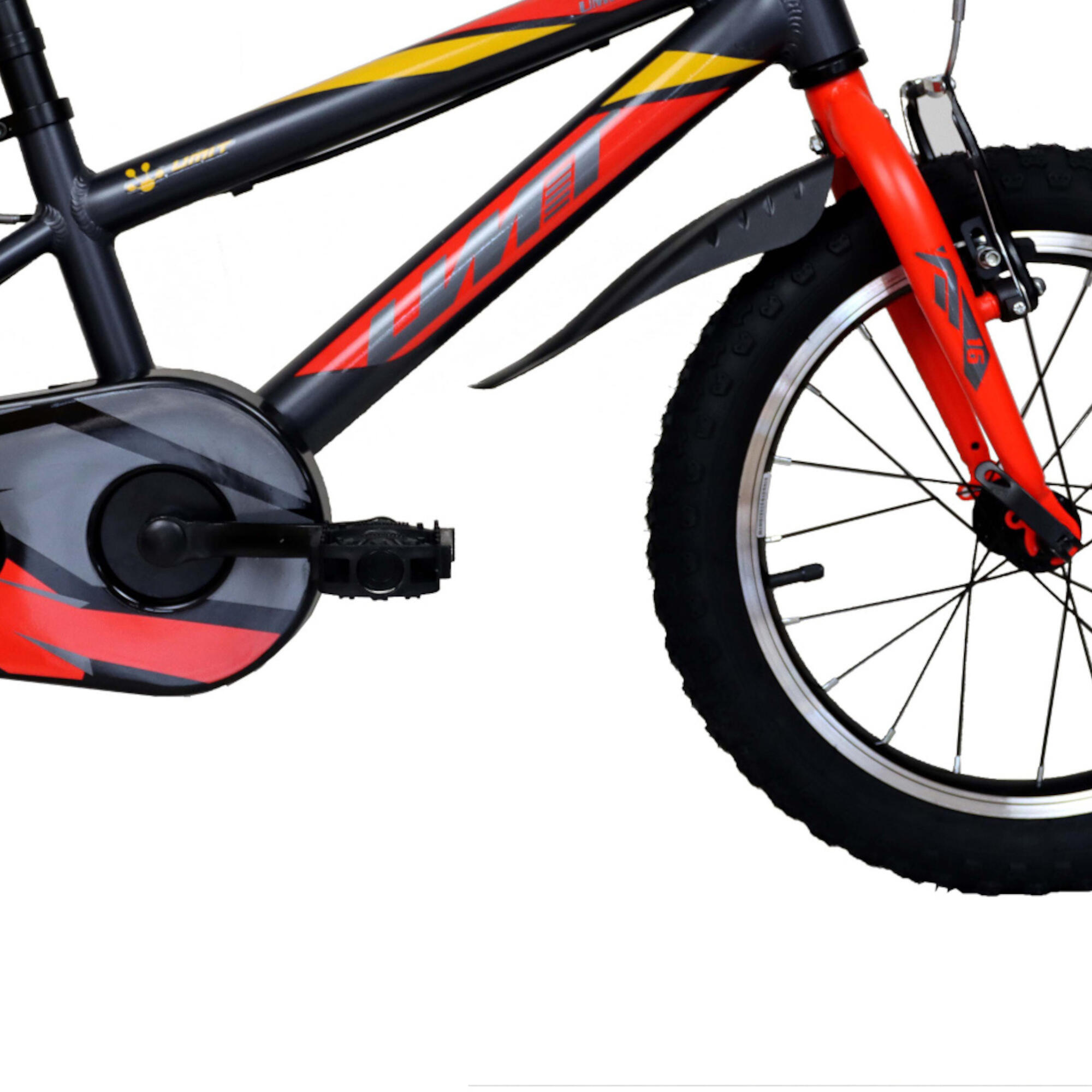 Mountain Bike Bambini 16” Umit Telaio Alluminio 160 Blu Arancio 3/4