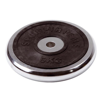 Hantelscheibe Chrom 5 kg Gewichtheben Unisex Silber-Schwarz